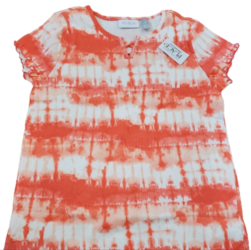 The children's place girls ribbed tie dye short sleeves tshirt, 14, oran… - Picture 2 of 7